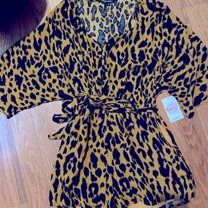 Cheetah print romper